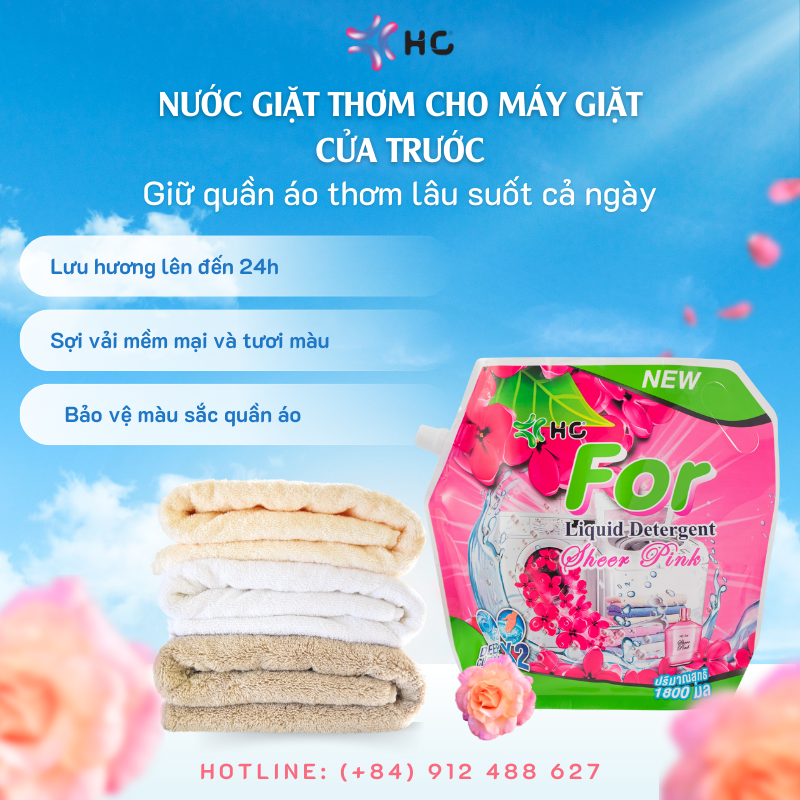 nước giặt thơm cho máy giặt cửa trước