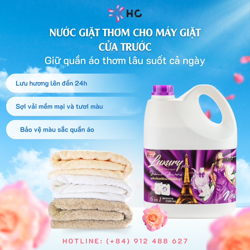 nước giặt thơm cho máy giặt cửa trước