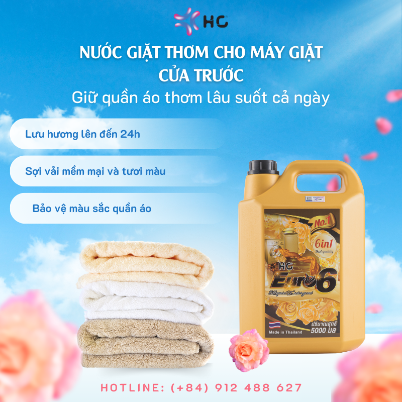 nước giặt thơm cho máy giặt cửa trước