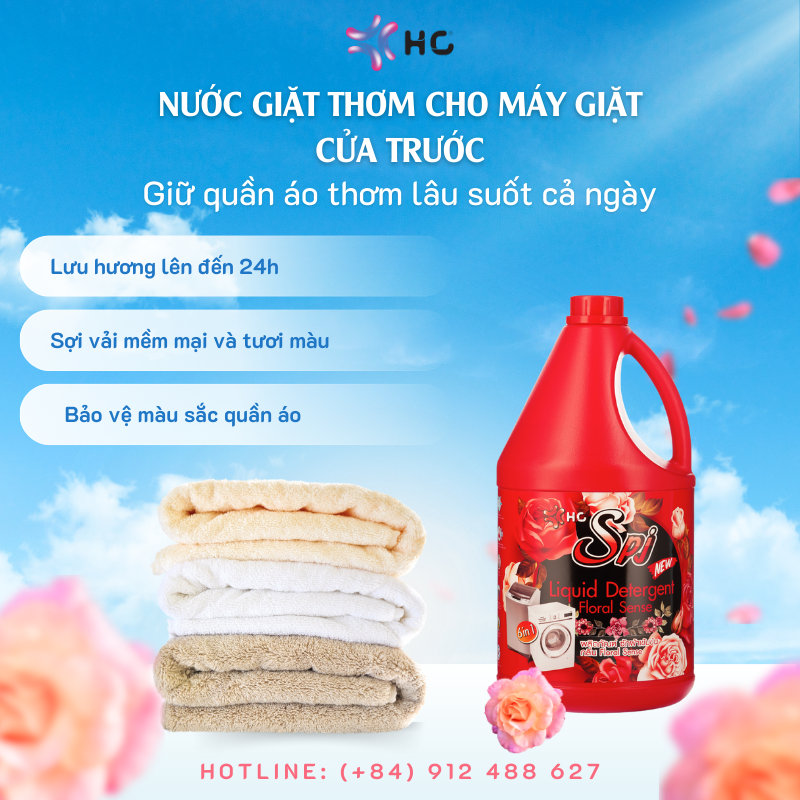 nước giặt thơm cho máy giặt cửa trước