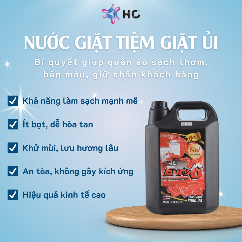 nước giặt ở tiệm giặt ui