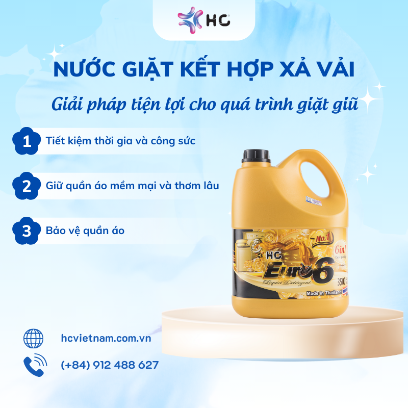 nước giặt kết hợp xả vải
