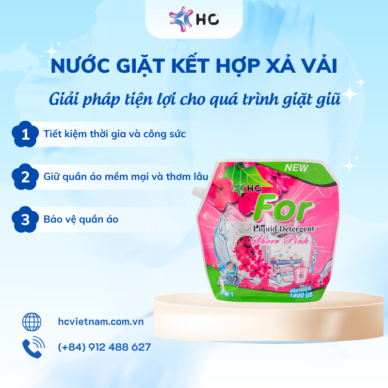 nước giặt kết hợp xả vải