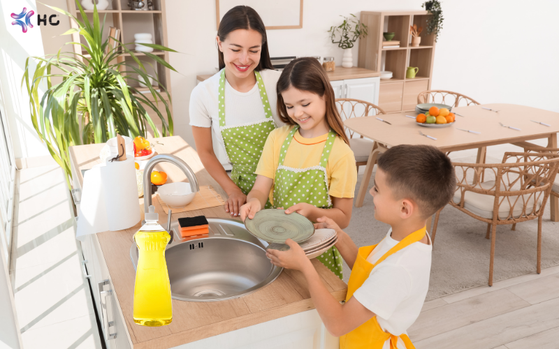 nước rửa chén an toàn cho gia đình có trẻ nhỏ