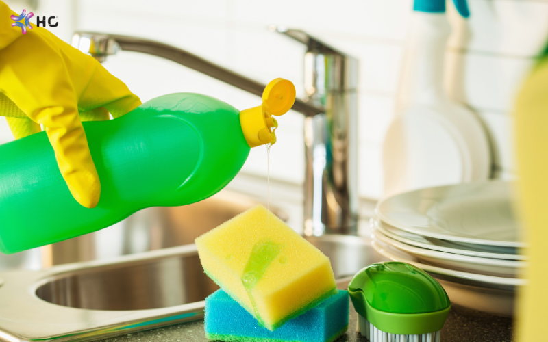 pha nước rửa chén